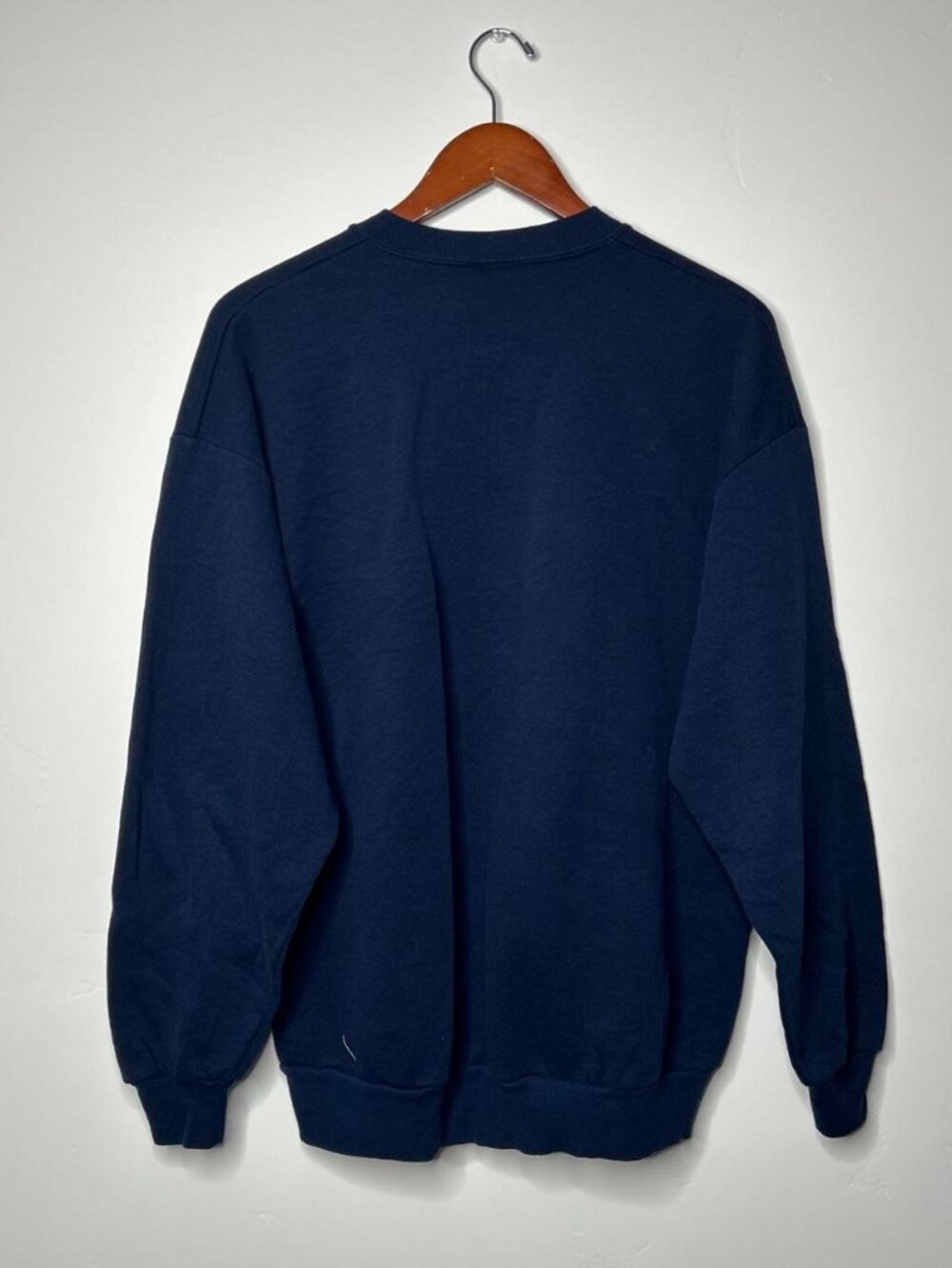 Jerzees Navy Blue Rhinestone Dove Crewneck Sweatshirt with White Dove Graphic - Picture 2 of 4